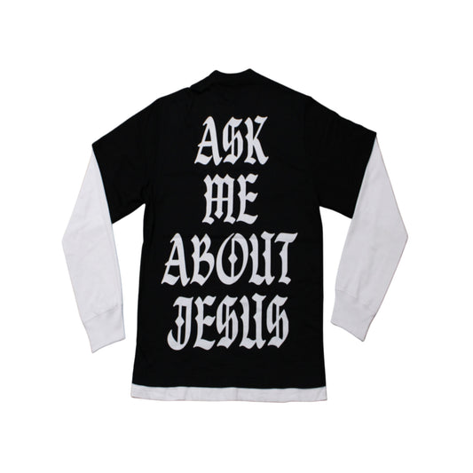 "ASK ME ABOUT JESUS" LONG SLEEVE T-SHIRT