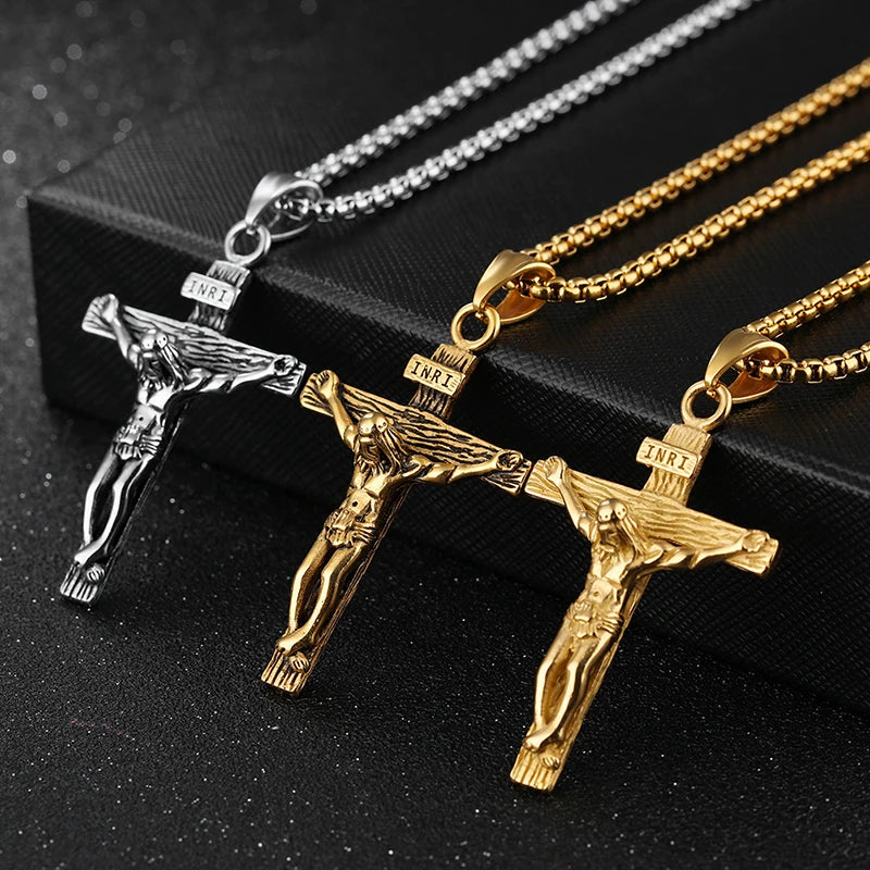 Jesus Cross Necklace (Stainless Steel)